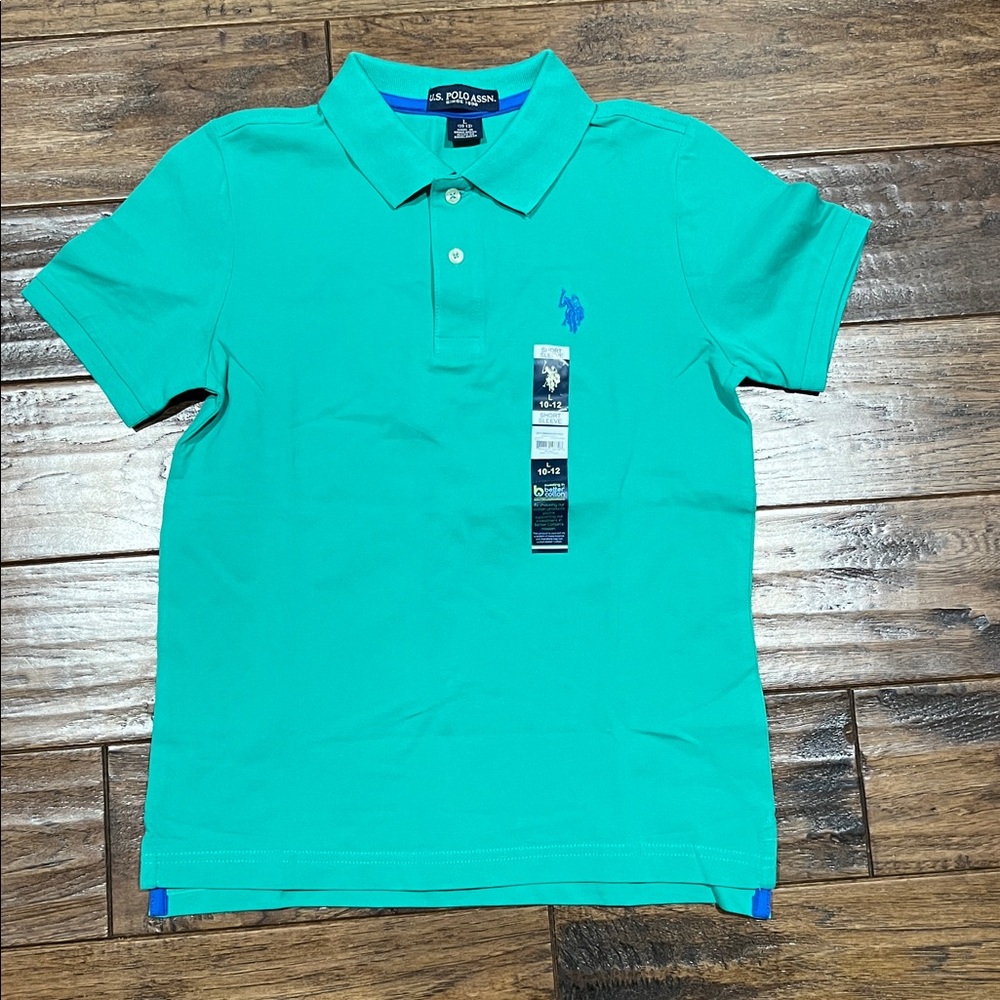 NWT US Polo Assn boys polo green size large 10-12